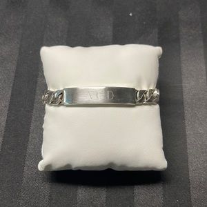 Tiffany & Co. Sterling Silver Curb Link I.D. Chain Bracelet 8 inches Italy